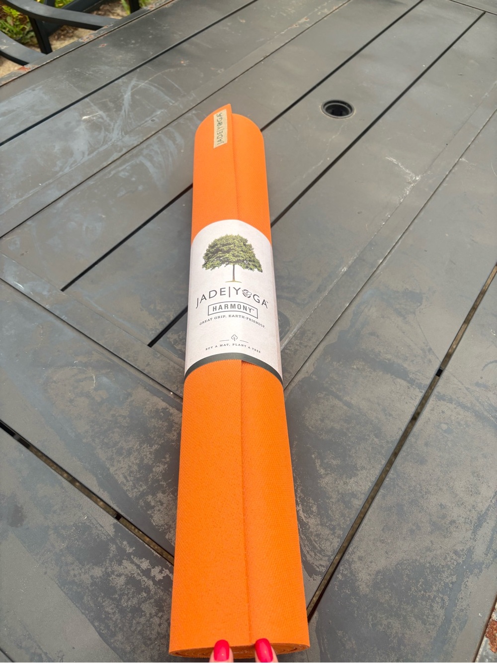 Jade Harmony Orange Non-Slip yoga Mat - Picture 3 of 5